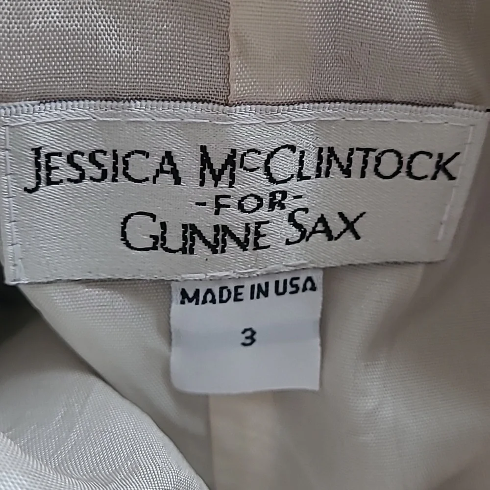 SZ3 Jessica McClintock Gunne Sax Strapless Corset Colorblock Satin Maxi Gown - Picture 2 of 9